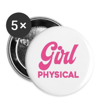 Mädchen liebt Physiotherapie - Buttons klein 25 mm (5er Pack) - Weiß - Vorne