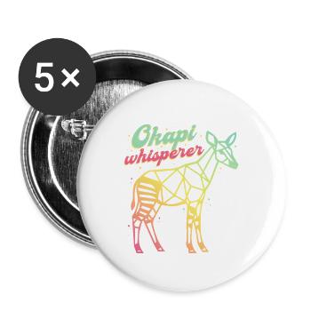 Okapi Whisperer - Buttons small 1''/25 mm (5-pack) - white - Front