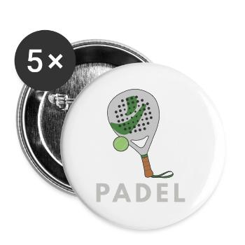 Padel humour padeliste Joueur De Padel - Lot de 5 petits badges (25 mm) - blanc - Devant