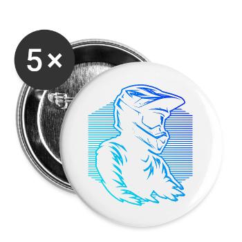 Characterful motocross design - Buttons small 1''/25 mm (5-pack) - white - Front