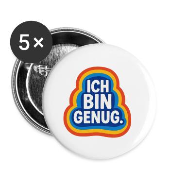 Je suis assez amour de soi Design rétro - Lot de 5 petits badges (25 mm) - blanc - Devant