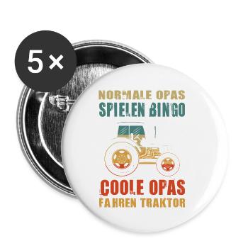 Farmer Gifts Agriculture Tractor Farmer - Buttons small 1''/25 mm (5-pack) - white - Front
