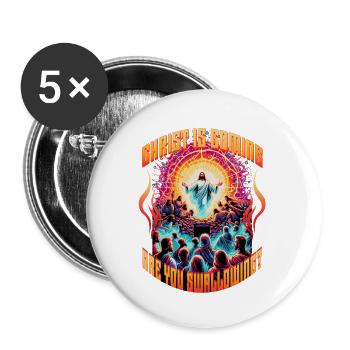 Le Christ arrive. Tu avale ? Inutilisable - Lot de 5 petits badges (25 mm) - blanc - Devant