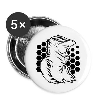 Lustiges Motocross Motiv - Buttons klein 25 mm (5er Pack) - Weiß - Vorne