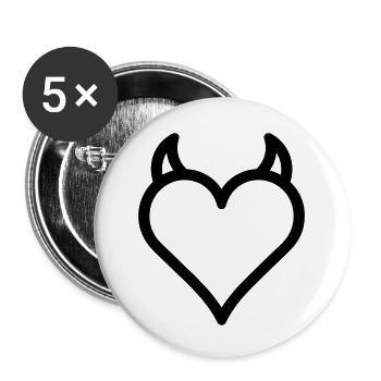 Demon Heart - Buttons small 1''/25 mm (5-pack) - white - Front