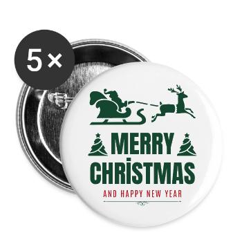 Merry Christmas – Festive Design - Buttons small 1''/25 mm (5-pack) - white - Front