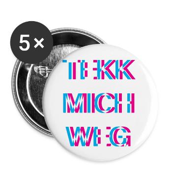 Hardtekk Tekk - Buttons small 1''/25 mm (5-pack) - white - Front