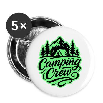 Camping Crew - Buttons klein 25 mm (5er Pack) - Weiß - Vorne