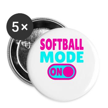 Softball Mode ON - Buttons small 1''/25 mm (5-pack) - white - Front