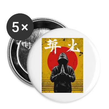 Budo-Spirit!  Japanisches Kampfkunst Design - Buttons klein 25 mm (5er Pack) - Weiß - Vorne