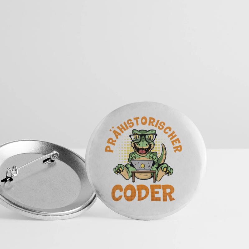 Coding PRÄHISTORISCHER CODER Lustiges Buttons klein 25 mm (5er Pack)