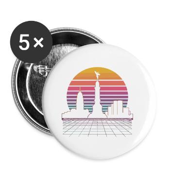 Sonnenuntergang Skyline - Mexico City - Buttons klein 25 mm (5er Pack) - Weiß - Vorne