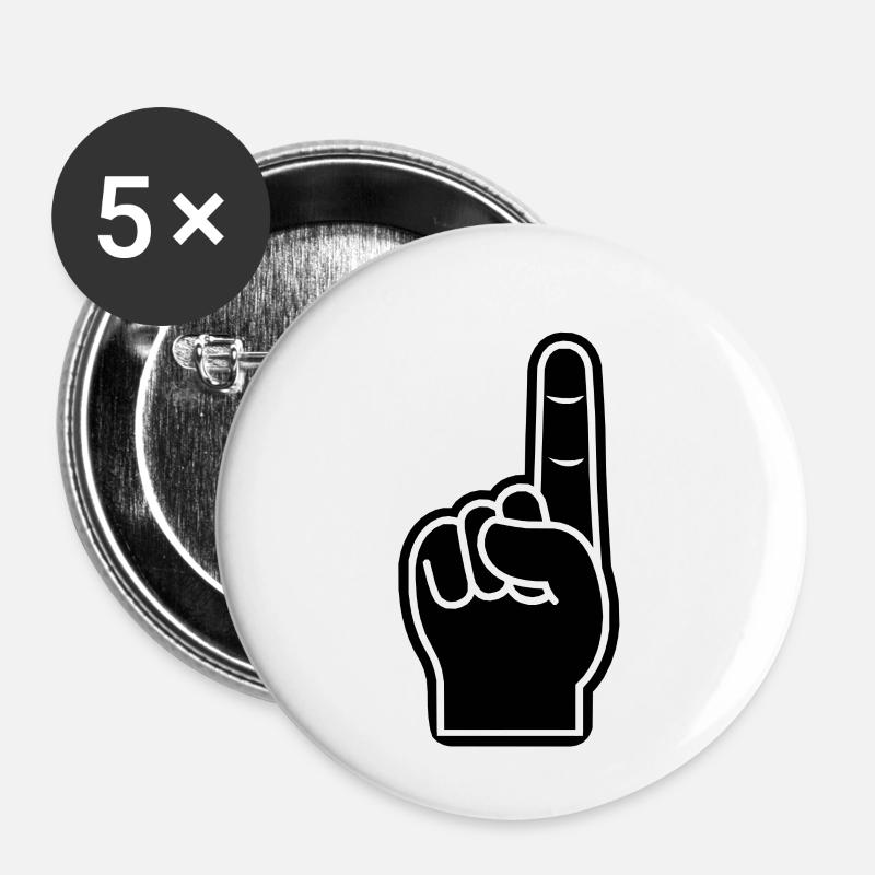 #1 Fan - Buttons small 1''/25 mm (5-pack) - white