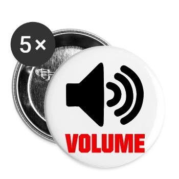 speaker volume - Buttons small 1''/25 mm (5-pack) - white - Front