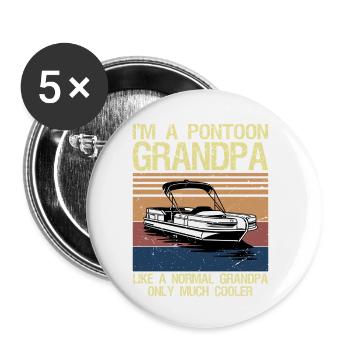 Conception cool de bateau ponton pour grand-père hommes pontoon - Lot de 5 petits badges (25 mm) - blanc - Devant