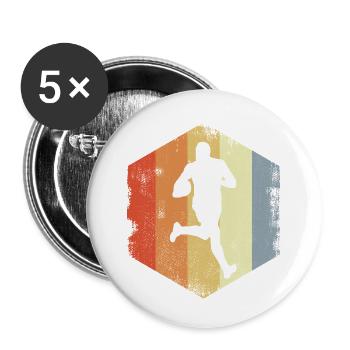 Vintage Rugby Player - Buttons small 1''/25 mm (5-pack) - white - Front