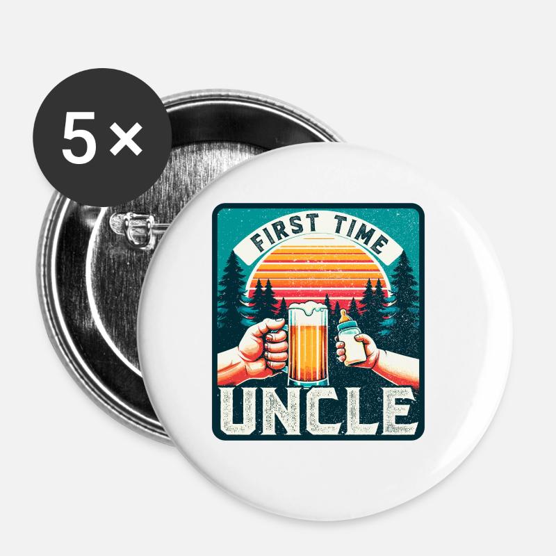 Uncle-to-be, future Uncle for the first time - Buttons small 1''/25 mm (5-pack) - white