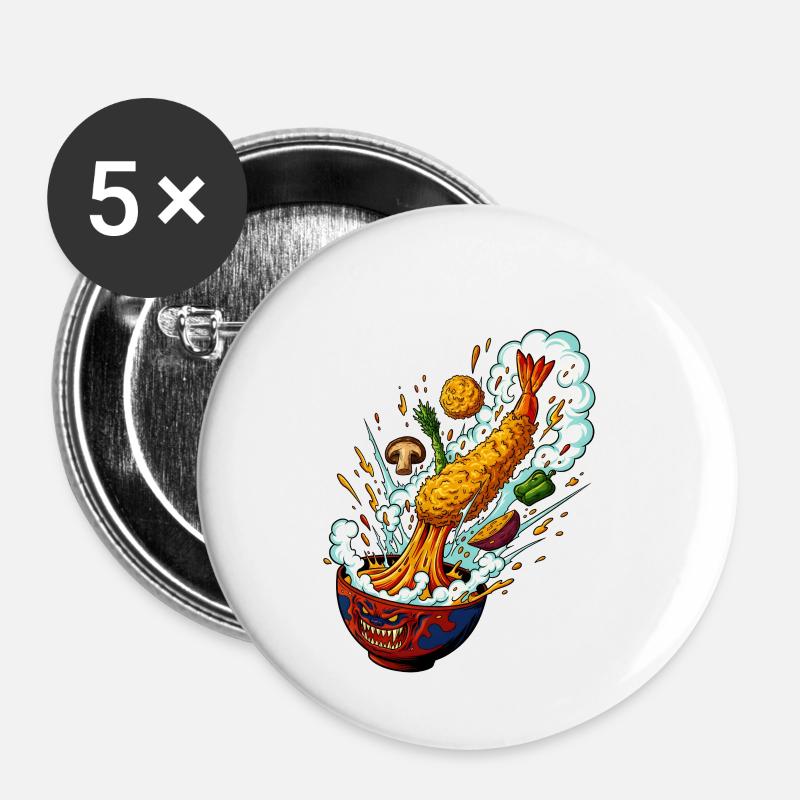 Tempura Rocket Monster Bowl - Buttons klein 25 mm (5er Pack) - Weiß