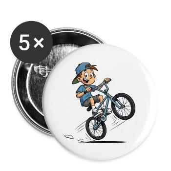 Hardly Bikeless Bike Pun Biker - Buttons small 1''/25 mm (5-pack) - white - Front