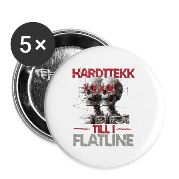 Hardtekk Till I Flatline Tekke Ostdeutschland - Buttons small 1''/25 mm (5-pack) - white - Front