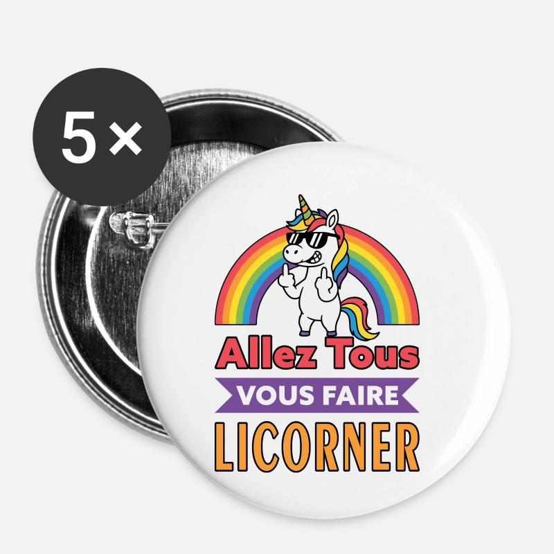 Unicorn Rebel - go get all done - Buttons small 1''/25 mm (5-pack) - white