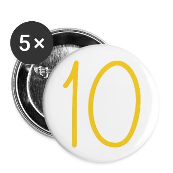 10 - Buttons klein 25 mm (5er Pack) - Weiß - Vorne