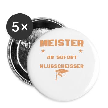 Examen de maître artisan 2026 : formation réussie - Lot de 5 petits badges (25 mm) - blanc - Devant