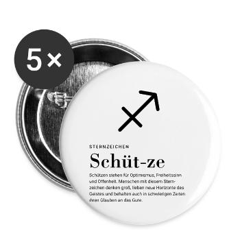 Sternzeichen Schütze - Buttons klein 25 mm (5er Pack) - Weiß - Vorne
