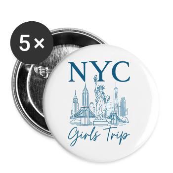 NYC Girls Trip - Buttons klein 25 mm (5er Pack) - Weiß - Vorne