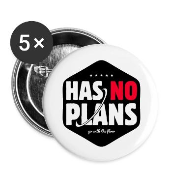 Aucun plan, laisse suivre le courant - Lot de 5 petits badges (25 mm) - blanc - Devant