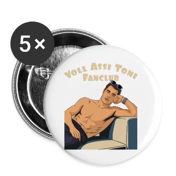 Le fanclub de Toni - Lot de 5 petits badges (25 mm) - blanc - Devant