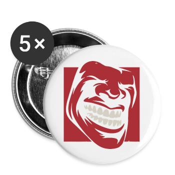 Roaring Red Grin Illustration - Buttons klein 25 mm (5er Pack) - Weiß - Vorne