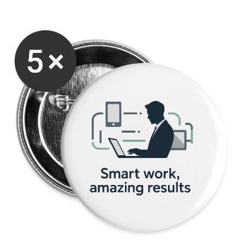 Smart Work Tech Silhouette - Buttons small 1''/25 mm (5-pack) - white - Front