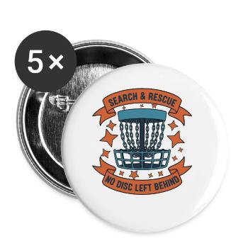 Recherche et sauvetage : aucun disque laissé derrière Disc golf - Lot de 5 petits badges (25 mm) - blanc - Devant
