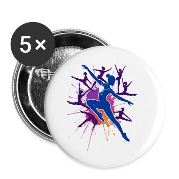 Gymnastics Gymnastics Acrobatics Artistic Gymnastics - Buttons small 1''/25 mm (5-pack) - white - Front