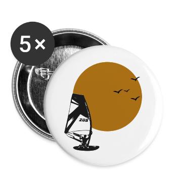 windsurfer_sonne_ohne - Buttons small 1''/25 mm (5-pack) - white - Front