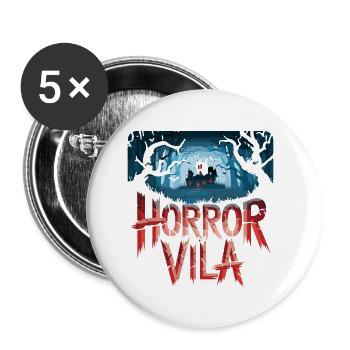 Horror Vila Haunted House Nocturnal Forest Creepy - Buttons small 1''/25 mm (5-pack) - white - Front