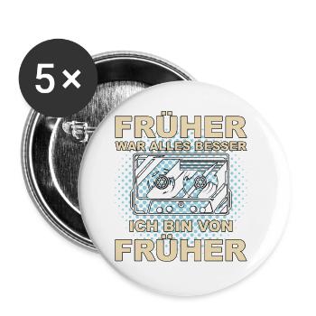 Tout était mieux avant - je viens d’avant - Lot de 5 petits badges (25 mm) - blanc - Devant