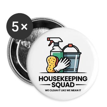 Funny Cleaning Design - Buttons small 1''/25 mm (5-pack) - white - Front