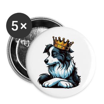 Border Collie Propriétaire Collie Amant de Collie - Lot de 5 petits badges (25 mm) - blanc - Devant