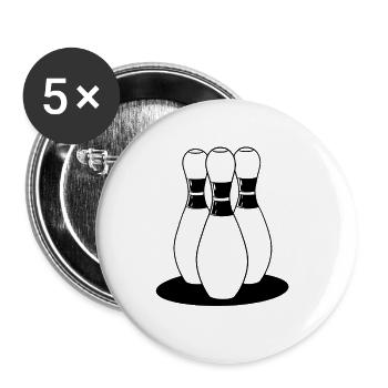 Bowling Cartoon Look - Buttons small 1''/25 mm (5-pack) - white - Front