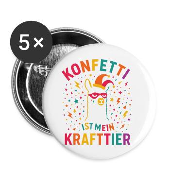 Confettis de carnaval en alpaga avec bonnet de fou - Lot de 5 petits badges (25 mm) - blanc - Devant