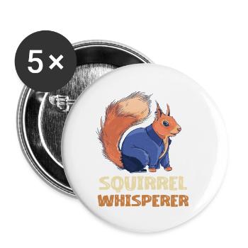Eichhörnchen Flüsterer Denim - Buttons klein 25 mm (5er Pack) - Weiß - Vorne