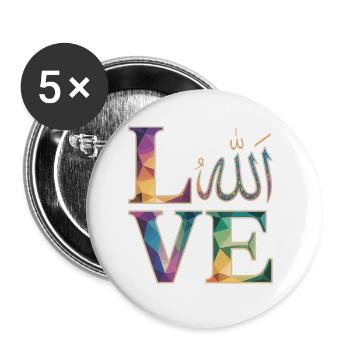 Allah Love Mosaic Geometric Art - Buttons small 1''/25 mm (5-pack) - white - Front