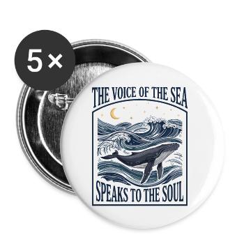 Ästhetischer Wal im Meeresleben – Ozeankunst - Buttons klein 25 mm (5er Pack) - Weiß - Vorne