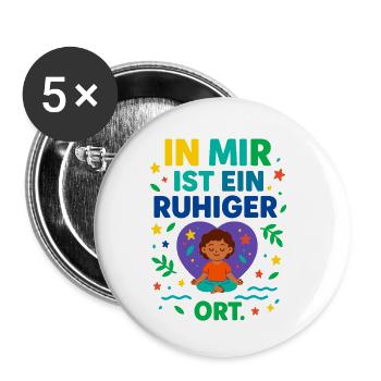 There is a quiet place in me – mindfulness - Buttons small 1''/25 mm (5-pack) - white - Front