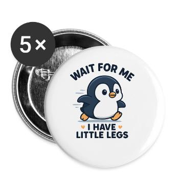 Pinguin Spruch Humor Meme Lustig Geschenkidee - Buttons klein 25 mm (5er Pack) - Weiß - Vorne