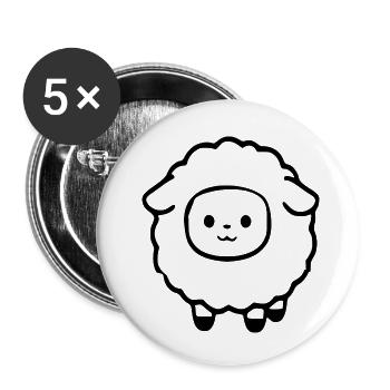Sheep Sheep Lamb - Buttons small 1''/25 mm (5-pack) - white - Front