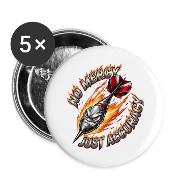 Feuerdart No Mercy Just Accuracy - Buttons klein 25 mm (5er Pack) - Weiß - Vorne