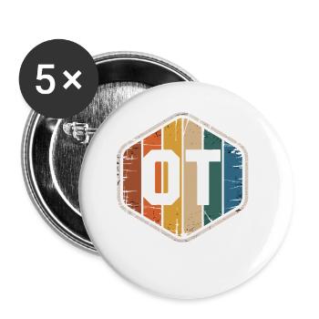 Retro OTI Shield Color Variety - Buttons small 1''/25 mm (5-pack) - white - Front